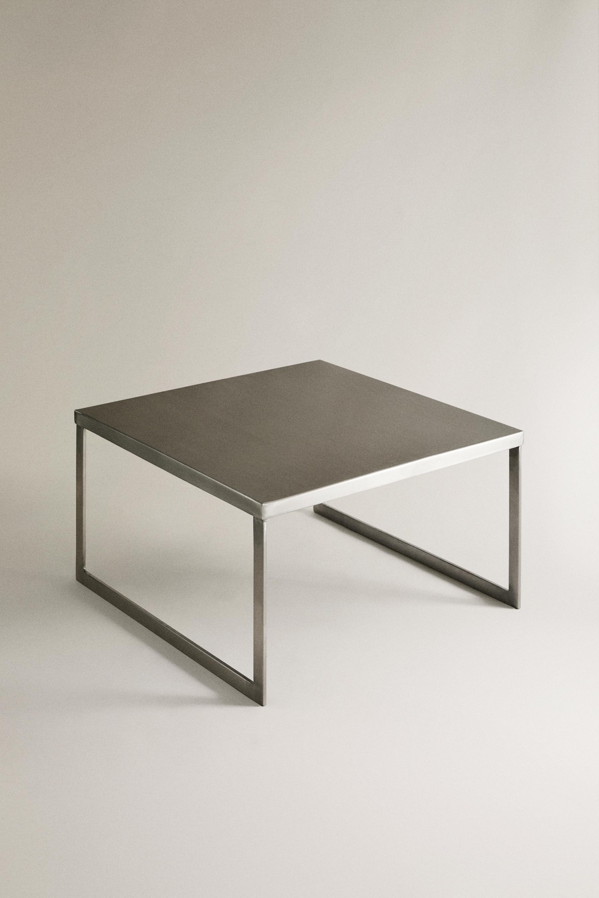 SQUARE STAINLESS STEEL SIDE TABLE